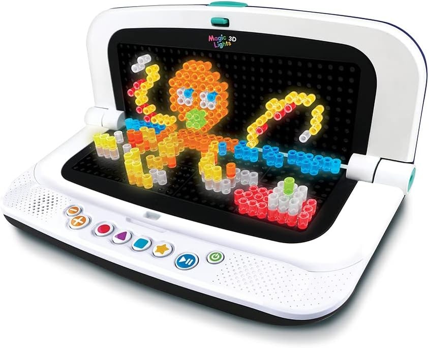 Jeu de création VTech Magic Lights 3D avec picots et tableaux lumineux LED - 3