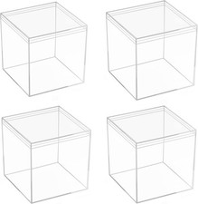 Acrylic Boxes for Display Large Clear Boxes with Lids Transparent Square Cube Co