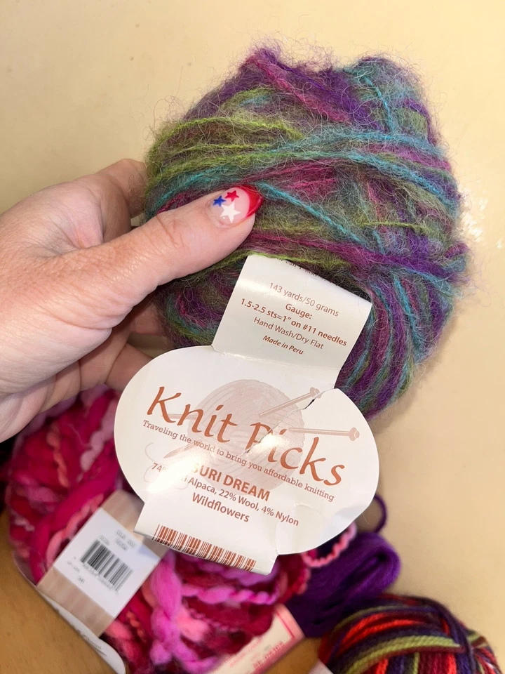 ВЯЗАНЫЕ МЕДИАТОРЫ SURI DREAM альпака 🦙 ивовая пряжа лес патоны шерсть подветренные лот из 6 - Изображение 3 из 4