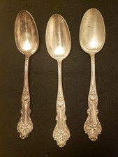 3 Antique Sterling Silver Large spoons,late 1847 Stamped