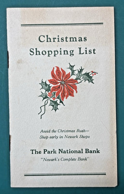VINTAGE CHRISTMAS SHOPPING LIST: 1960s CHRISTMAS CLUB - Park National Bank