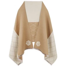 Women’s Oversized Camellia - Patterned Scarf Cape