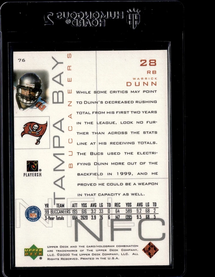 2000 Upper Deck Pros & Prospects #76 Warrick Dunn - Image 2 of 2