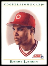 1991 Score Cooperstown #B2 Barry Larkin Cincinnati Reds Card