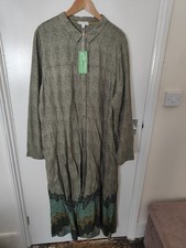 White Stuff Sea Green Multi Renee Midi Shirt Dress UK Size 24 Regular BNWT