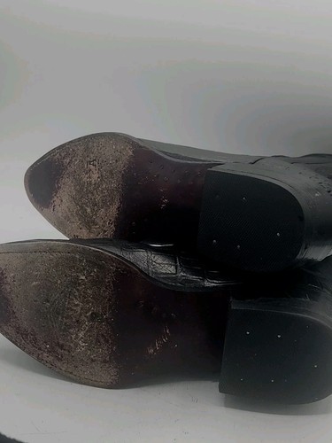 Bonanza Black Leather Men's Gater Cowboy Boots Size 8.5 Mexico - Picture 6 of 6
