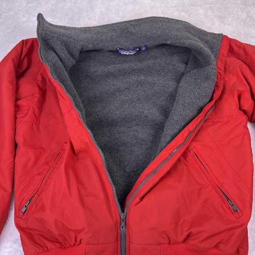 Chaqueta De Colección Patagonia Hombres Grande Roja Forrada de Vellón Chaqueta de Bombardero Cremallera Completa Años 90 EE. UU. - Imagen 7 de 12