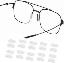 Eyeglass Nose Pads 10 Pairs Push in Soft Silicone Replacement Rectangle Push Sli