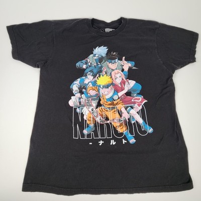 Naruto Team 7 Graphic T Shirt Men's XL Black Anime Tee Kakashi Sakura Sasuke