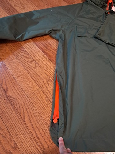 Hunter x Target Rain Jacket Adult Large Olive Green Hood Storage Pouch Pullover - Picture 3 of 11