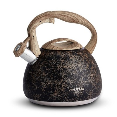 Poliviar Tea Kettle Iron Grey Tea Pot Stovetop 2.7 Quart Loud Whistling Coffee A