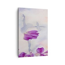 Quadro su Tela 80x120cm Balletto fiori ragazza eleganza Stampe Immagini Murale