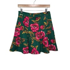 Maeve by Anthropologie Floral A Line Skirt Green Pink Yellow Midi Length US 6