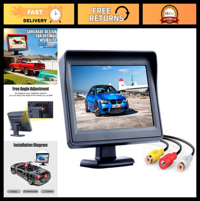 4.3'' TFT Color LCD Backup Camera Monitor | Universal Rear View Parking Display f