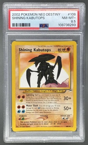 108738293 Shining Kabutops 2002 Pokemon Neo Destiny #108/105 Holo PSA 8.5