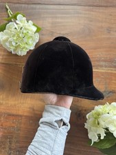 Vintage Size 7 Horse Riding Equestrian Helmet Hats Racing Black Velvet