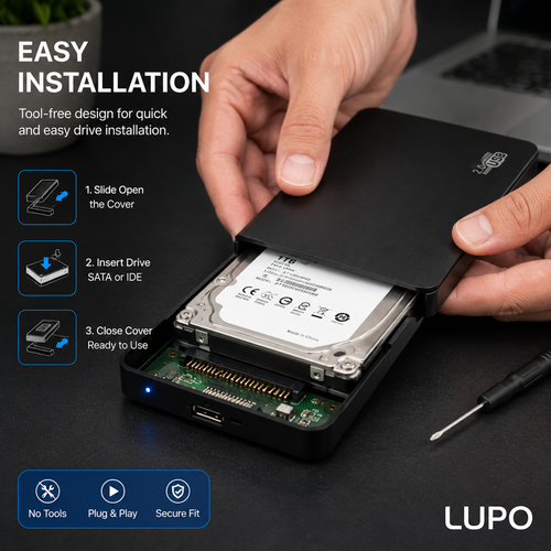 2.5” IDE Hard Drive Enclosure USB 2.0 External Case - Afbeelding 4 van 8