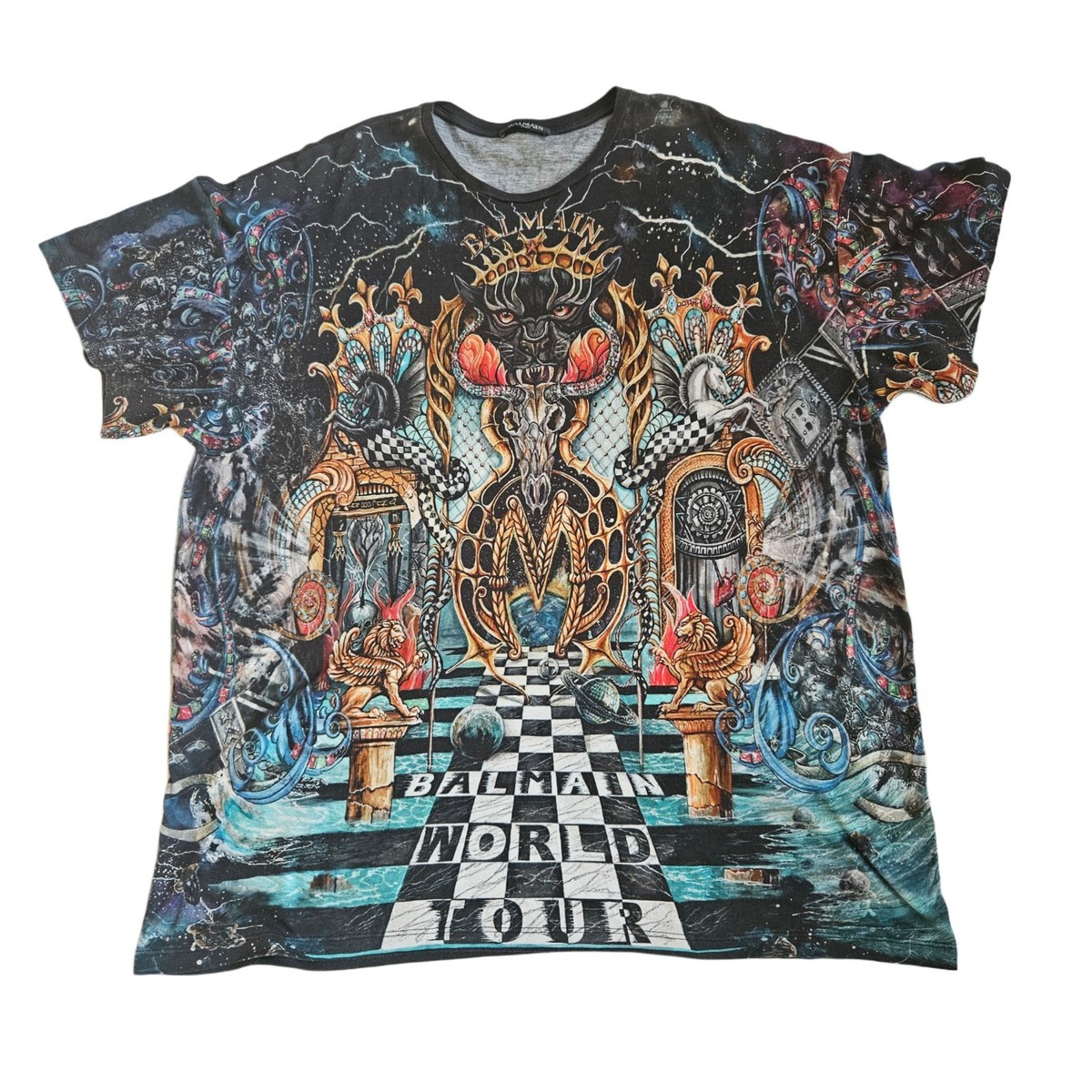 Balmain Multicolor Printed Mens T-Shirt | eBay