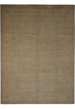 9 x 11.7 Light Sage Green Organic Wool Hand-Knotted Rug #PIX-28469