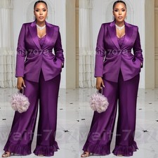 Silk Satin Women Suits Plus Size Formal Dinner Party Prom Wear Ladies Outfit