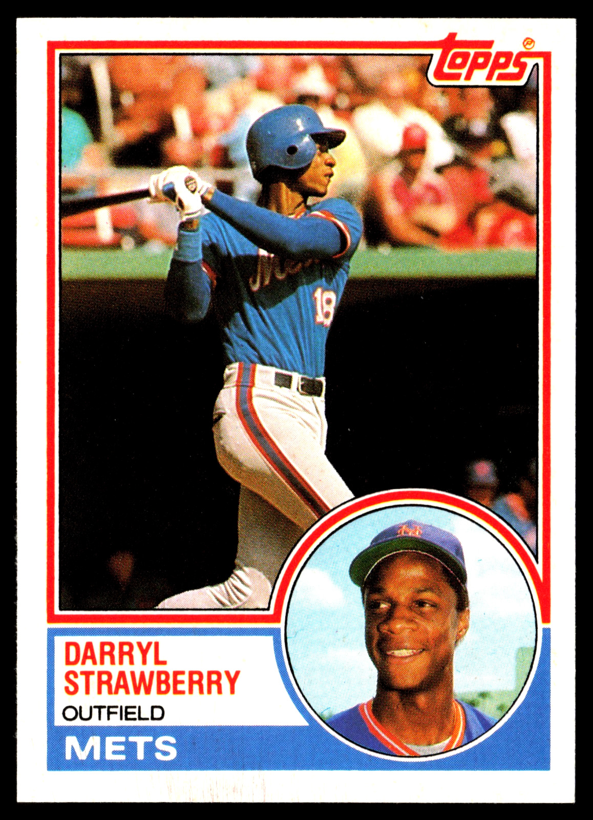 1983 Topps Traded NY Mets Darryl Strawberry #108T RC NM-MT PRINT FLAW ON FRONT
