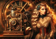 TAU Jigsaw Puzzle 1000 Piece " Steampunk Time Machine " Campbell Allen