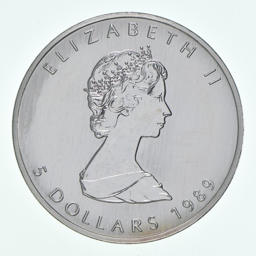1989 Canada 5 Dollars - 1 Oz. Silver Maple Leaf Estate Coin Collection *685 - Picture 2 of 3