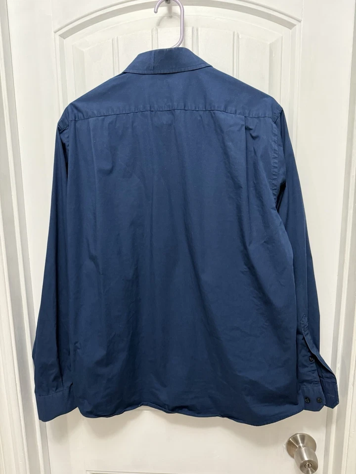 Camisa de vestir Ben Sherman para hombre azul profundo manga larga abotonada cuello 18 Foto 3 de 3