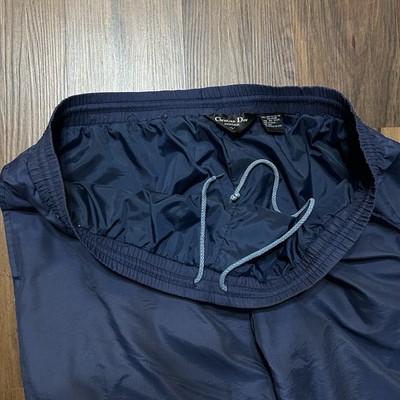 VINTAGE Christian Dior Monsieur Track Pants Mens L Blue Lined