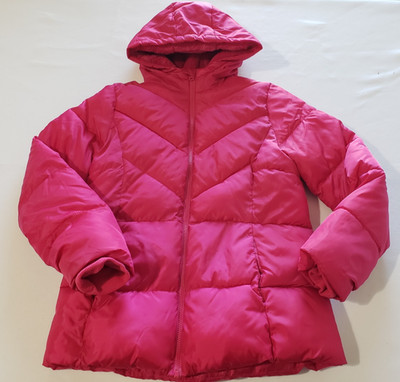 Wonder Nation Girls' Puffer Jacket Pink Full Zip Lightweight XL (14-16) Lined