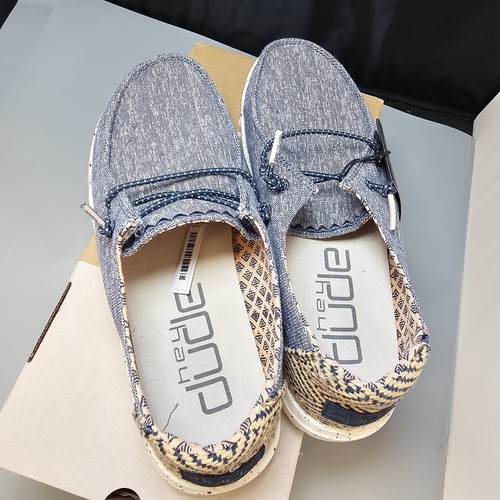 NWT Hey Dudes Womens Wendy Lapis Blue 7 New Original Box Comfort Casual Loafer - Picture 5 of 7