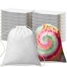 Saintrygo 48 Pcs Tie Dye Bags Cotton Drawstring Bags Sublimation Blank Backpa...