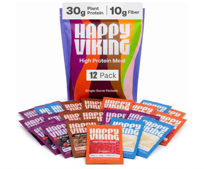 Happy Viking Plant-Based Protein Shake Variety Pack, 12 Meals, 30g Protein