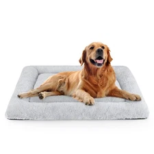 SIWA MARY Dog Bed Mat Soft Crate Pad Washable Anti-Slip 40'' x 27'', Grey 