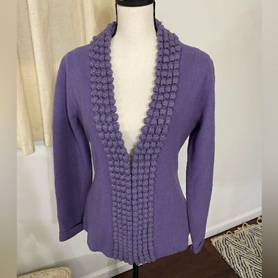 Dialogue Purple wool jacket/cardigan size medium