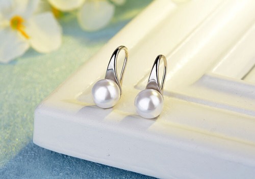 Pendientes de plata de ley 925 con gancho para oreja retro joyería de moda para mujer - Imagen 4 de 4