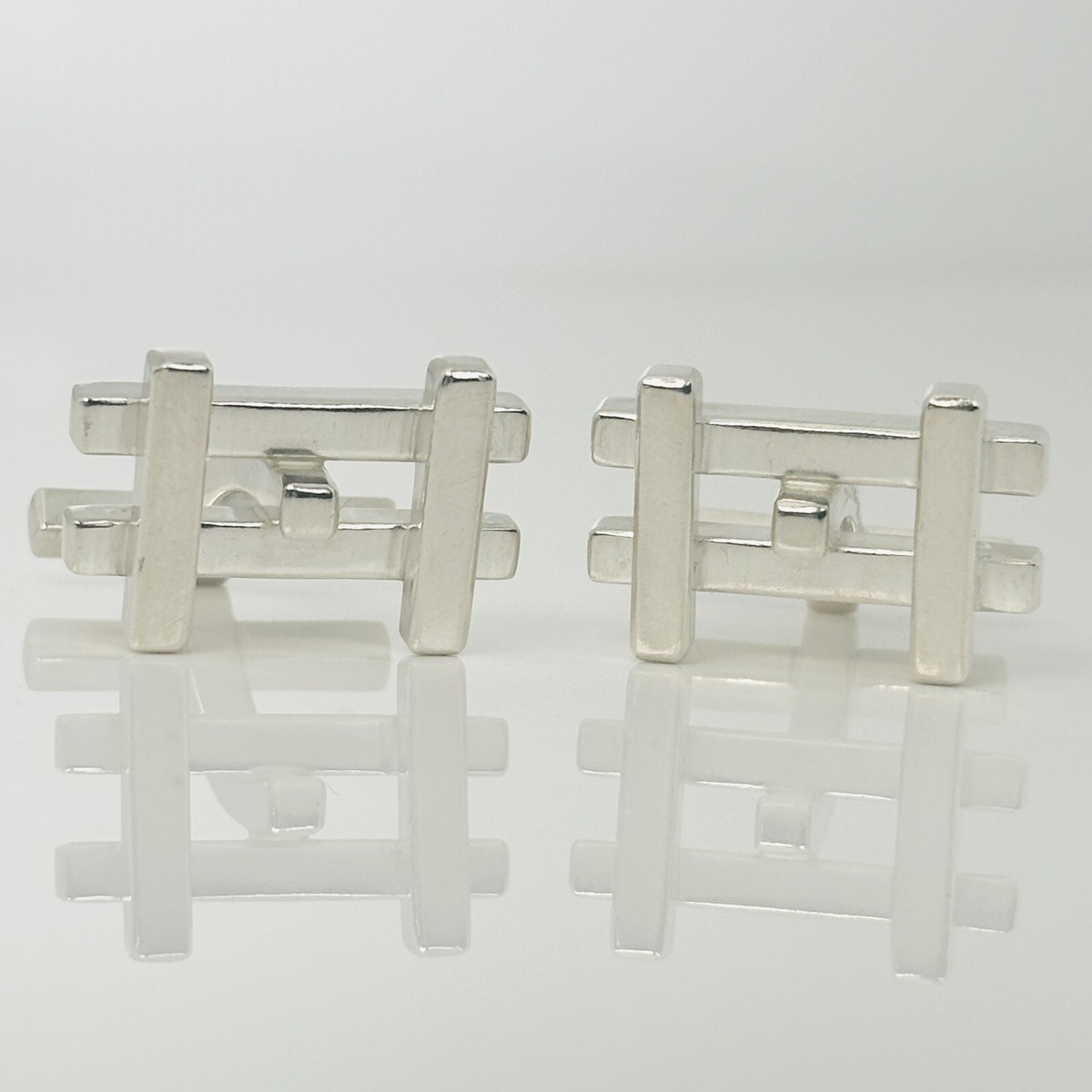 RARE Tiffany & Co Axis Cufflinks by Frank Gehry in Sterling Silver