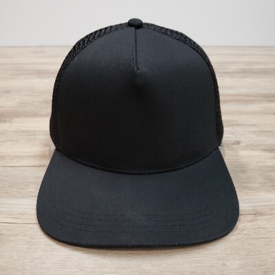 Blank Black Hat Cap Snapback Mesh Back as Colour Trucker Baseball Adjustable