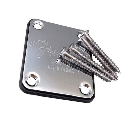 Placa de cuello de cabeza de guitarra chapada en metal CORONA CALIFORNIA grabada en plata para guardabarros - Imagen 3 de 6