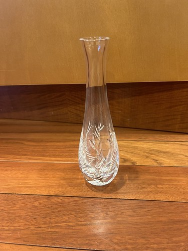 Tiffany & Co Kristallknospe Vase runder Boden kreuzweise geschnitten 8"" hoch signiert EUC - Bild 14 von 15