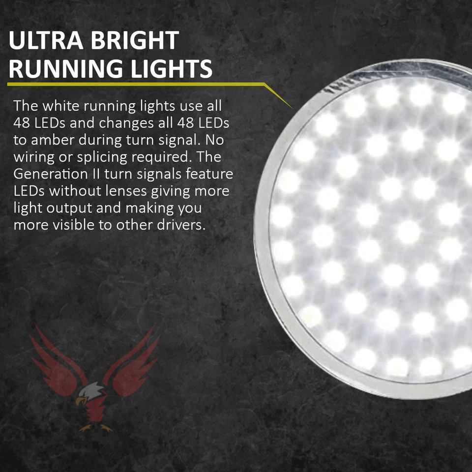 Eagle Lights 2" Harley LED seta dianteira 1157 traseira vermelha 1156 equalizador Eagle - Imagem 3 de 4