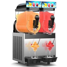 Commercial Margarita Machine, 2Tank 15L Slushy Machine700W Frozen Drink Maker