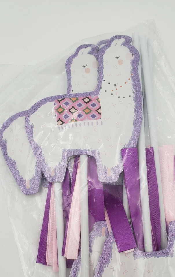 Llama Varitas Brillo Púrpura 8 Piezas Fiesta de Cumpleaños Alpaca Favores Baby Shower Foto 4 de 4