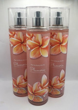 BATH AND BODY WORKS PLUMERIA BODY MIST 8 FL OZ SET OF 3