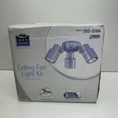 Turn Of The Century CEILING FAN LIGHT KIT / FAN MODEL #355-3164 Brushed NICKEL