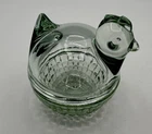 Vintage Anchor Hocking Clear Glass Chicken, Hen On Nest Dish Bowl Candy Trinket