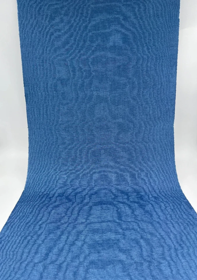 Blue Silk Moire Fabric By The Meter, Watermark Patterned, Multicolor Options. - Image 4 of 4