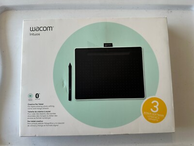 Wacom Intuos Wireless Graphics Drawing Tablet Medium Pistachio, New