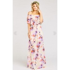 Show me your Mumu off the shoulder hacienda Abers babers floral maxi dress sz S