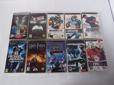 10 PSP Spiele Bundle Fifa Madden Harry Potter Coded Arms Tiger Woods Pro Evolution